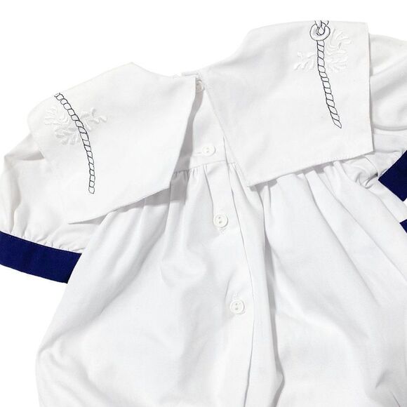 𝅺vintage Infants Embroidered Sailor Bubble Suit - Picture 4 of 6